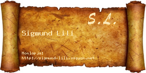 Sigmund Lili névjegykártya