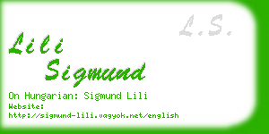 lili sigmund business card